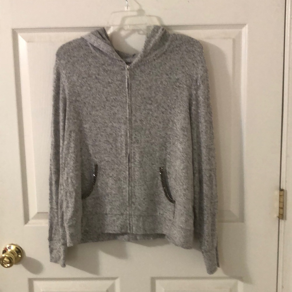 Juicy couture. Gray sweater with hood. New with tags. Size medium